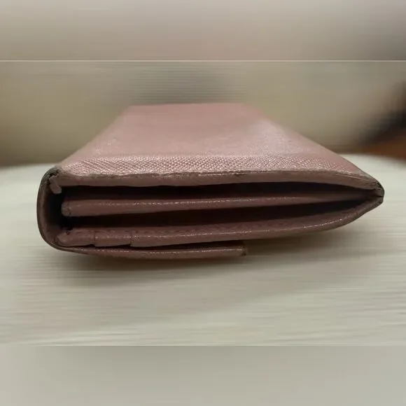 Prada Saffiano Leather Pink Continental Long Wallet Authentic - Picture 5 of 15